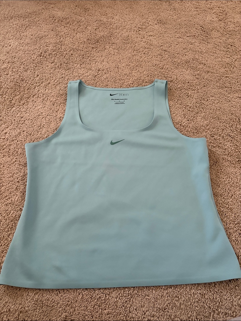 Nike Women’s Light Teal Scoop Neck Athletic Tank with Mint Swoosh